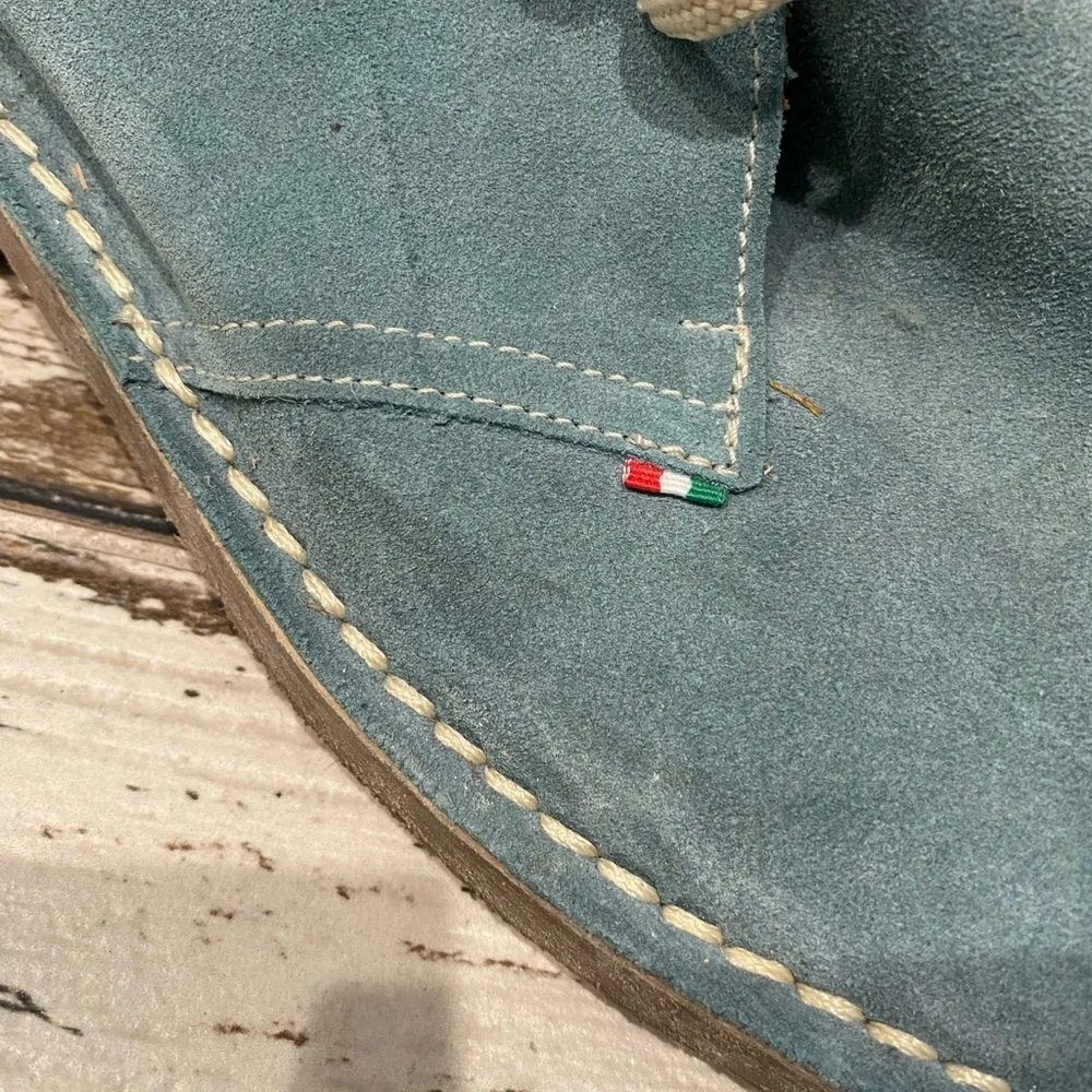 ITALIAN blue SUEDE boots- unisex but under men's! MADE IN ITALY 🇮🇹EUC!Like NEW